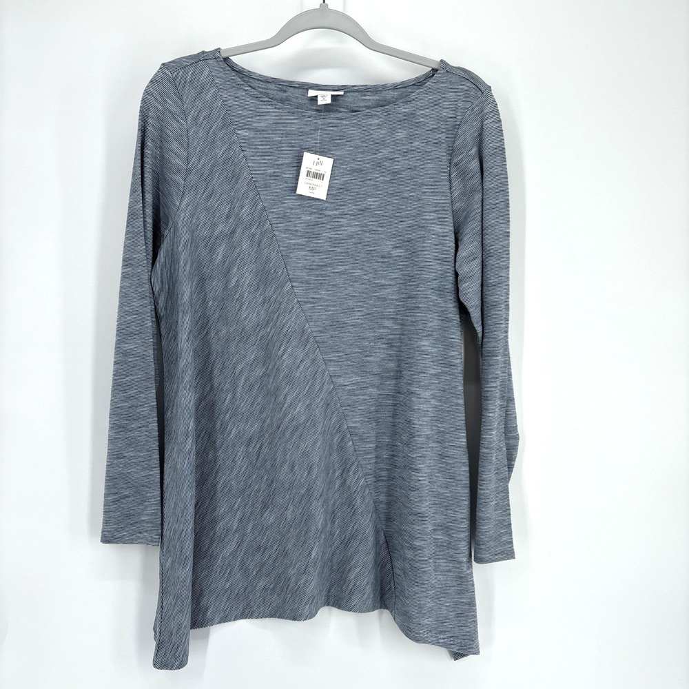 J Jill Pure Jill Tunic Top Medium Petite Blue Heathered Lagenlook Minimalist